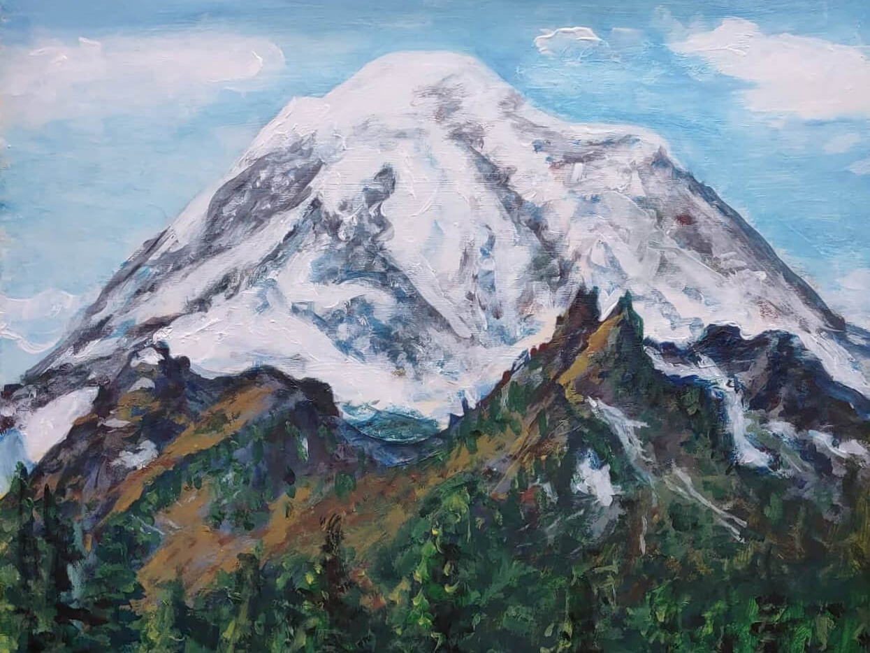 Mount Rainier on an Over-sized Card