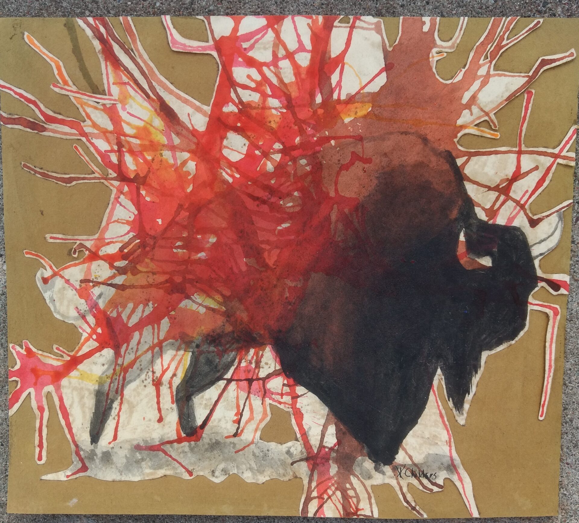 Buffalo in India and Colored Ink