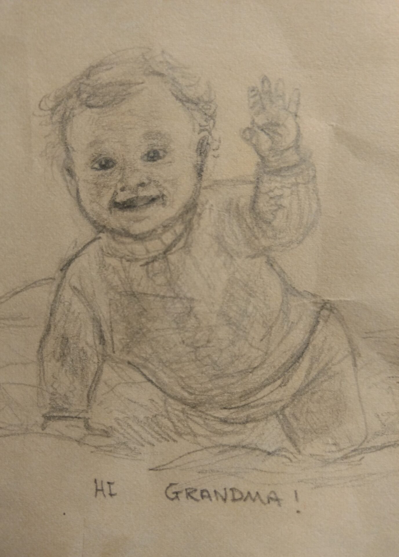Hi Grandma Baby in Pencil